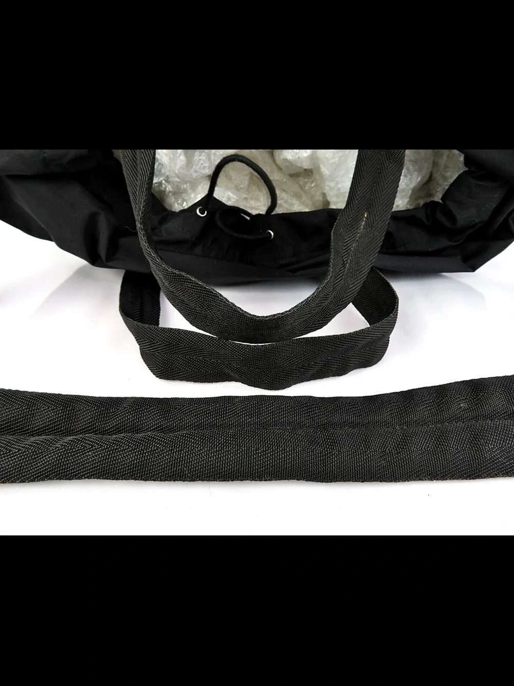 Prada Black Canvas Duffel Tote with Adjustable Strap